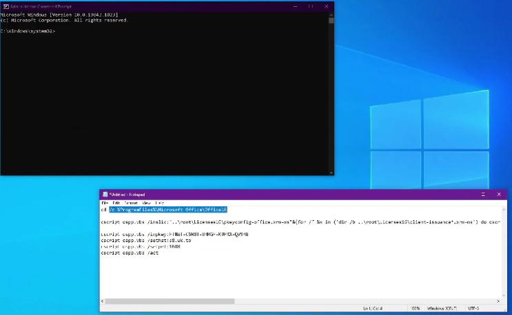 Tải Microsoft Project 2021 - Hướng Dẫn Cài Đặt 11 Copy dòng lệnh thứ nhất từ bảng trắng và paste vào Command Prompt.